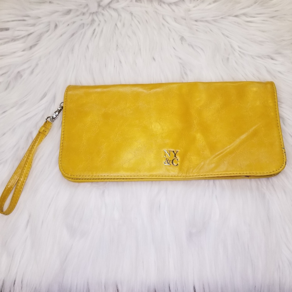 Yellow NY & Co Clutch With Strap